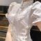 小个子显高气质年轻改良版高贵蚀骨旗袍连衣裙子女2021年夏季新款 白色 XS