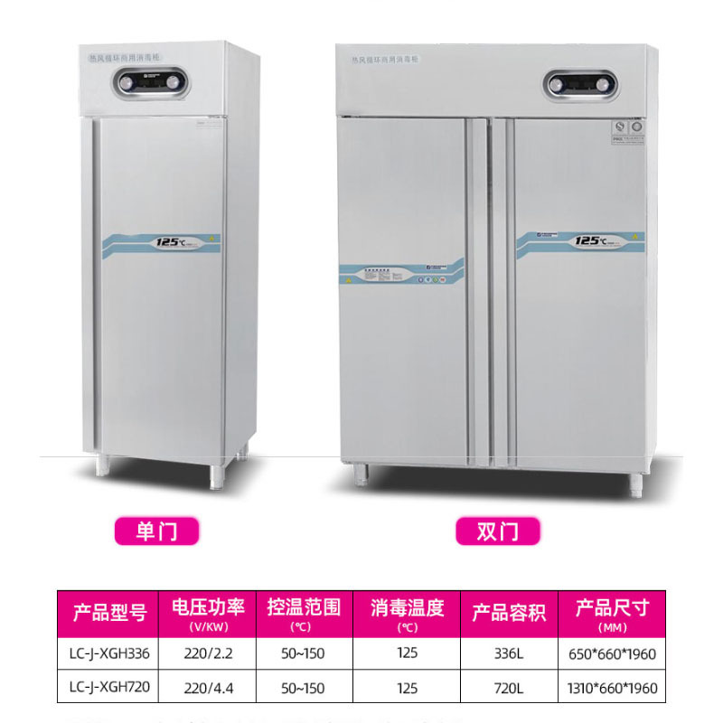 乐创(lecon)商用消毒柜 酒店餐厅厨房立式热风循环消毒碗柜 单门豪华工程款 LC-J-XGH336