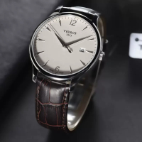 天梭(TISSOT)瑞士手表 简约百搭复古雅致休闲通勤 俊雅系列皮带男士石英表T063.610.16.037.00 礼物
