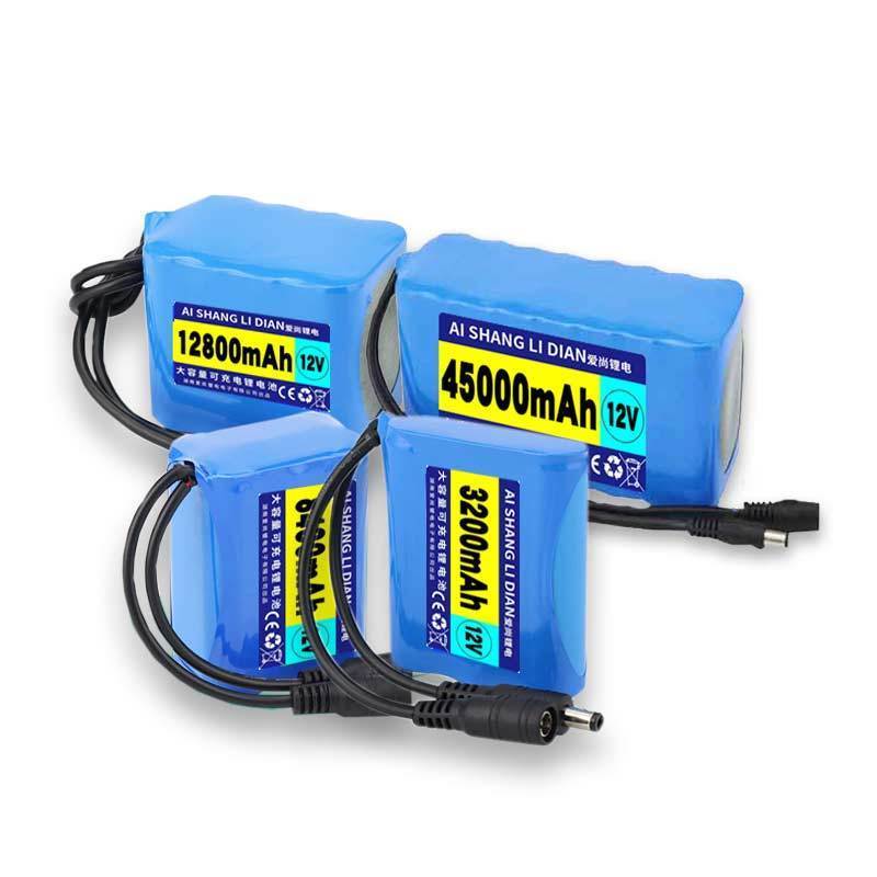 12V6400 MAH六节送1A充 12V户外广场舞音响唱戏机单车灯疝气灯头灯扩音器16850锂电池