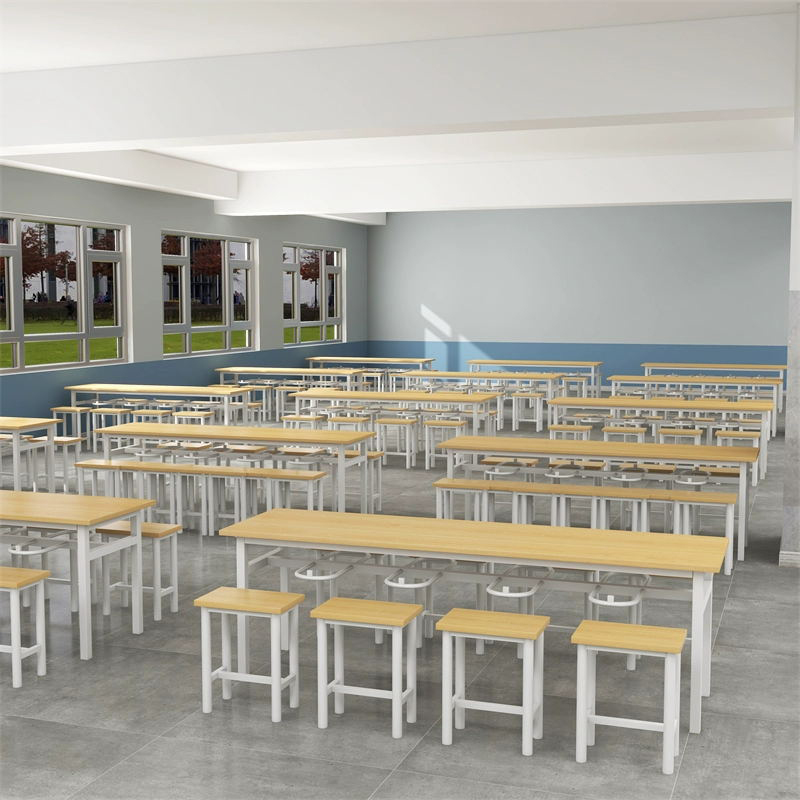 汉诺鑫威餐桌8人学校食堂小吃店快餐桌椅饭堂防火板桌2200*600*750[含椅]高清大图