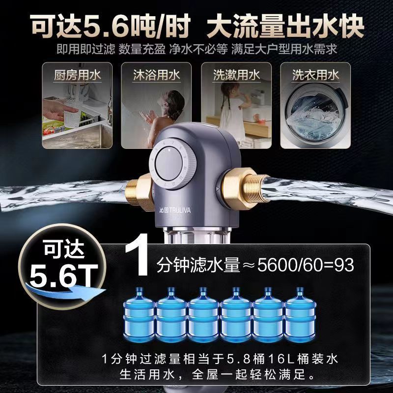 沁园中央净水套装净水器家用800G大通量过滤器自来水厨房直饮机净水器KRL5008+前置308+管线机580