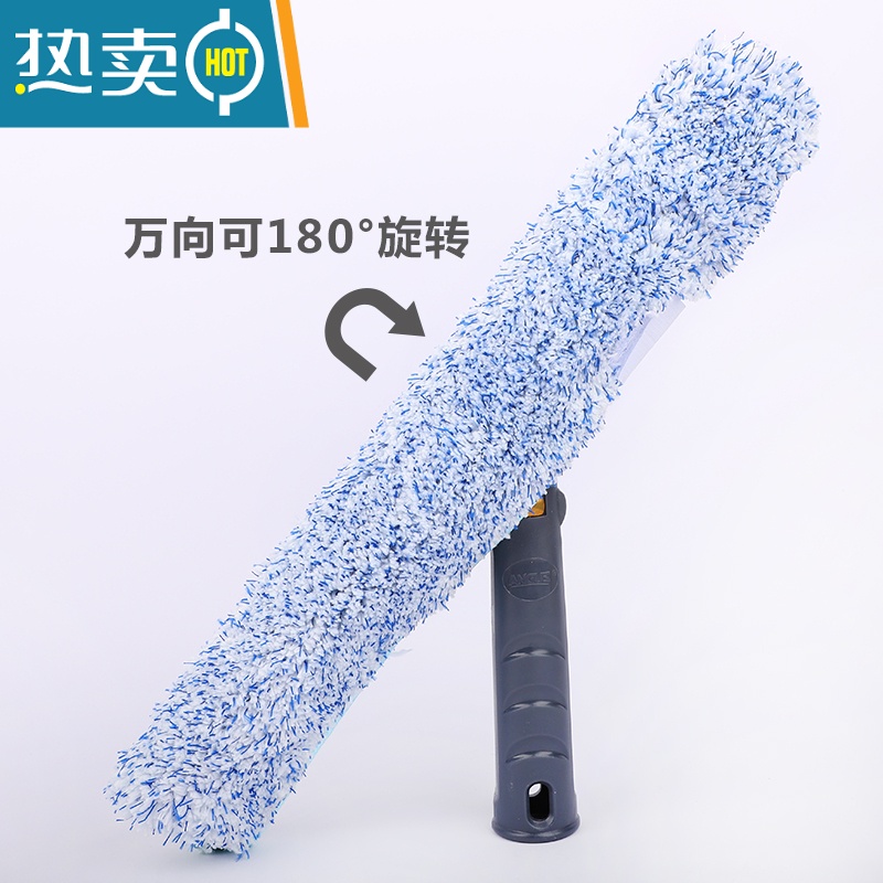 敬平擦窗上水器玻璃刮替换布抹水器玻璃清洁工具棉吸水毛头T架 35CM虎纹黄毛头+黄色T架擦玻璃器高清大图