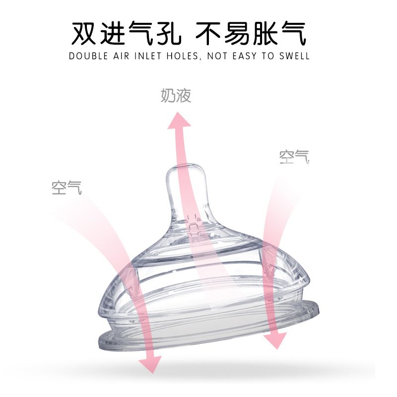 韩国进口可么多么comotomoY孔两个装硅防胀气硅胶奶嘴新生婴儿