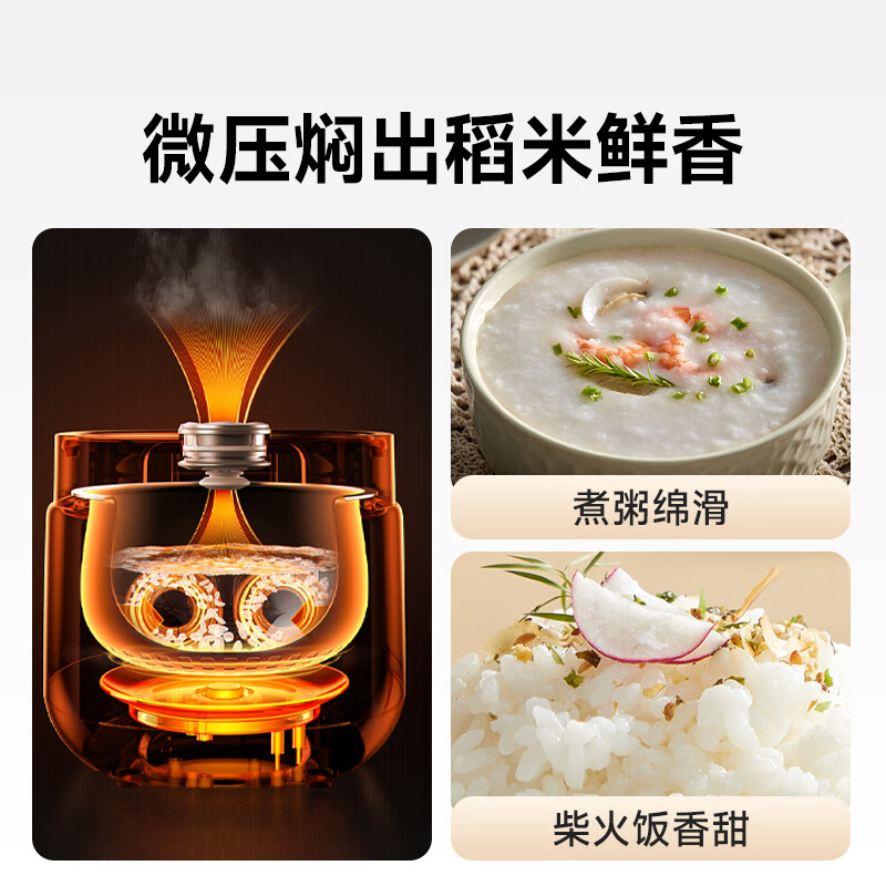 小熊(Bear)电饭煲家用3-4人 多功能电饭煲 12小时智能预约 升级不粘锅内胆智能预约2.2升 DFB-D20H2高清大图