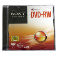 索尼(SONY)DVD-RW刻录盘1-2速4.7G单片盒装
