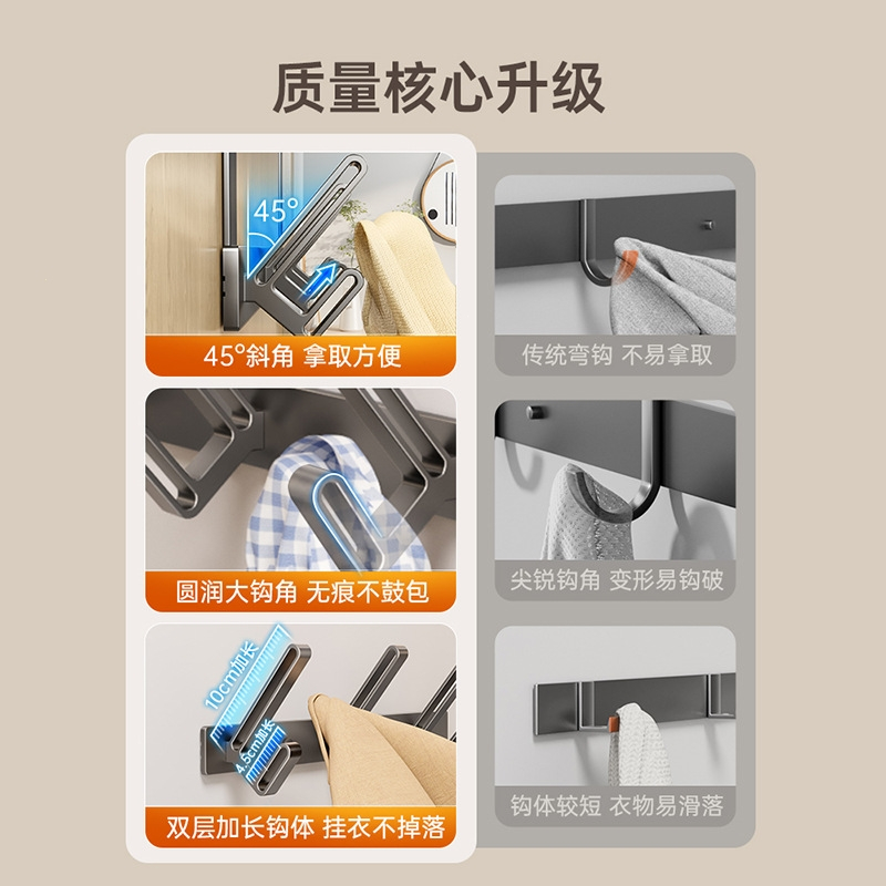 门后挂钩免打孔挂衣钩门上挂衣架墙上壁挂衣帽玄关进门强力钩