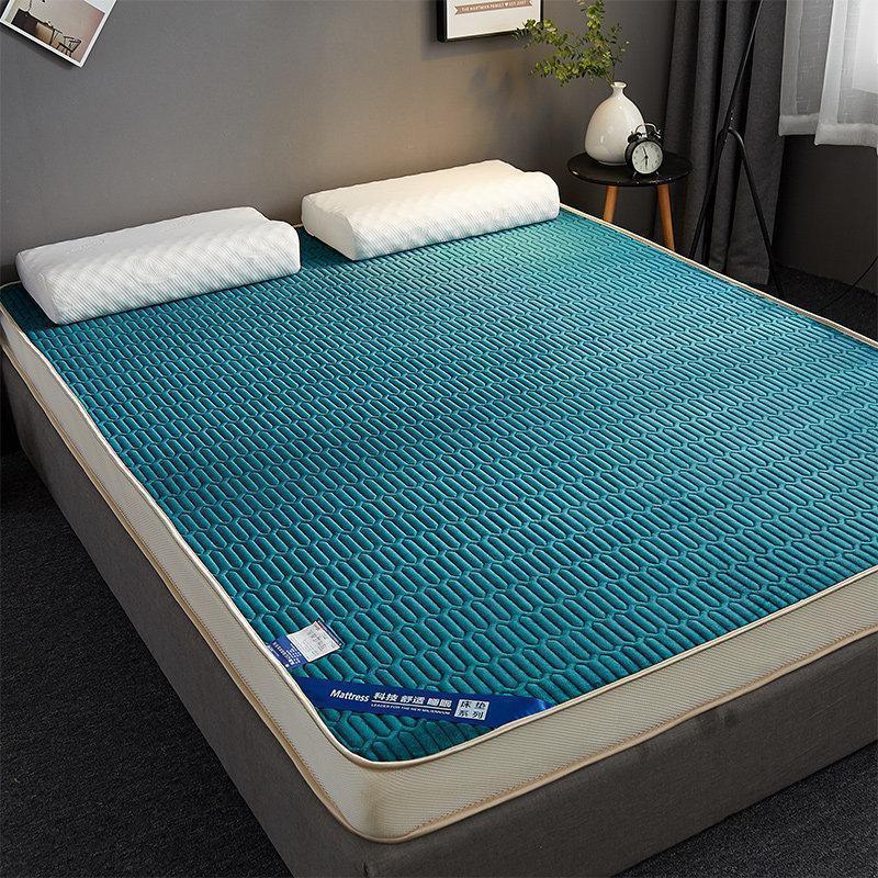 美帮汇床垫软垫记忆棉乳胶租房专用榻榻米海绵垫加厚高密床垫子1.82.0 水晶绒立体—深绿9cm（二代升级加厚加强） 120*200cm【如需定制联系客服】