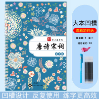 正楷:[唐诗宋词] 凹槽速成练字帖成人行书行楷书钢笔字帖硬笔男女生反复神器成年正楷字体临摹初学漂亮初高中大学生书法练习写