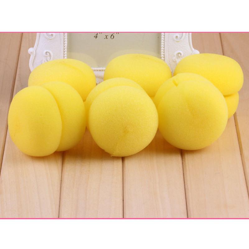 6个装不伤发海绵卷发球蘑菇卷发器免烫式可带着睡觉卷美发工具黄色6只