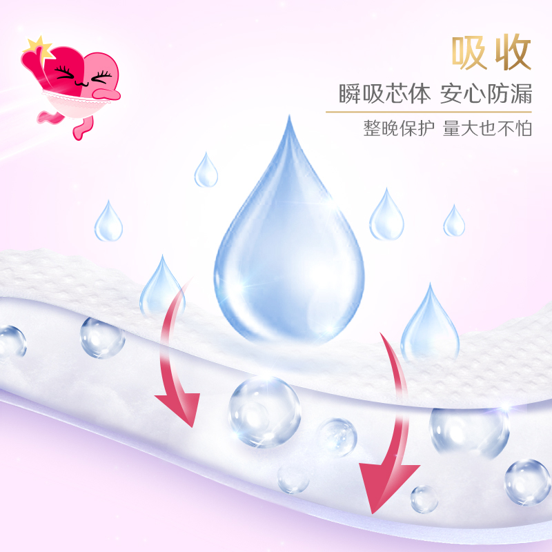 高洁丝裤型卫生巾夜安裤L码32片 夜用安心裤姨妈巾