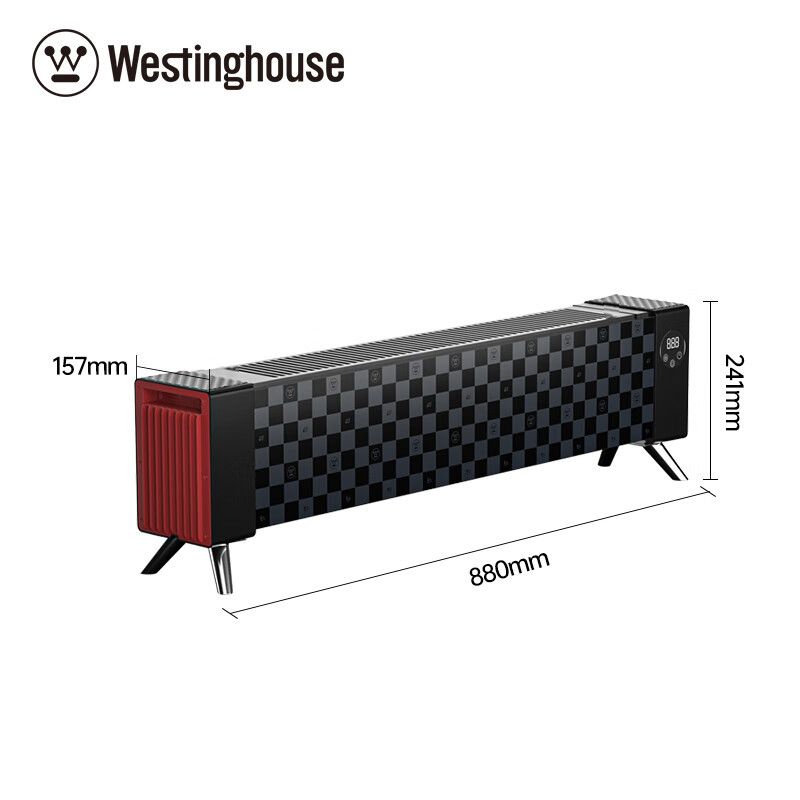 西屋 踢脚线取暖器 WTH-S600 无衣架 【AI声控+石墨烯速热】格纹黑