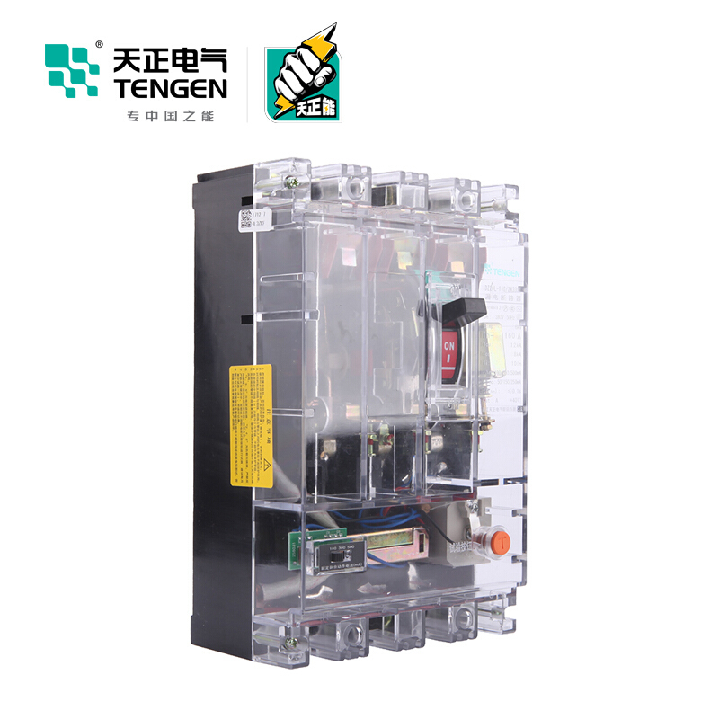 天正电气 DZ20L-160 12KA 热磁式 160A 4P 手动固定式380V 01020020845塑壳漏电断路器
