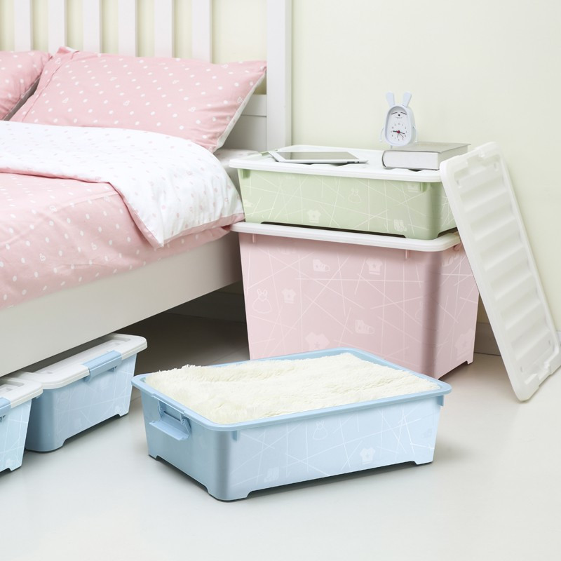 床底收纳箱扁平床下衣服被子储物箱抽屉式塑料收纳盒整理箱 三维工匠