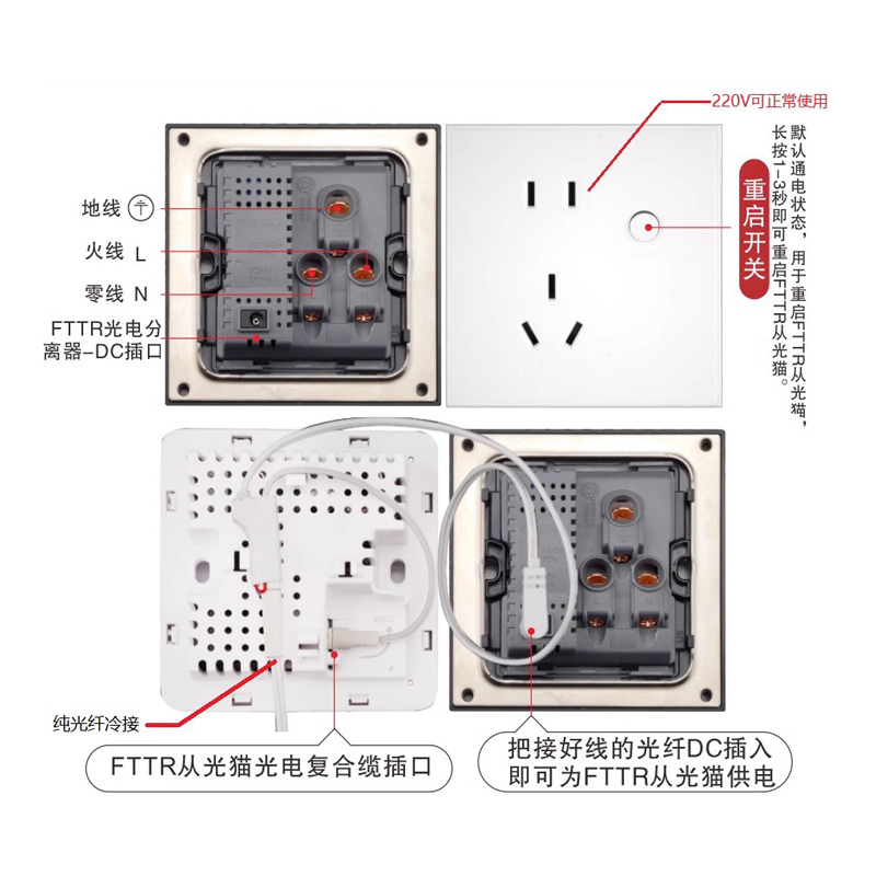 tp-link fttr电源伴侣56v适用各种面板式光ap从光猫华为k662p600p