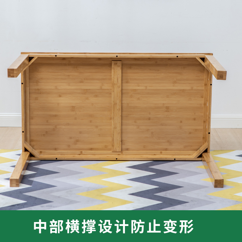 汐岩全实木餐桌椅组合家用楠竹轻奢餐桌厨房吃饭长方形桌子小户型高清大图