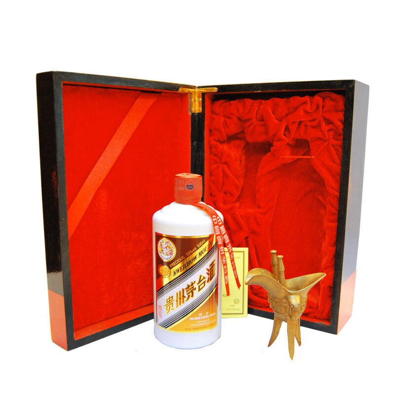 歌德老酒行贵州茅台酒小木珍飞天茅台53度礼盒装500ml酱香型白酒官方
