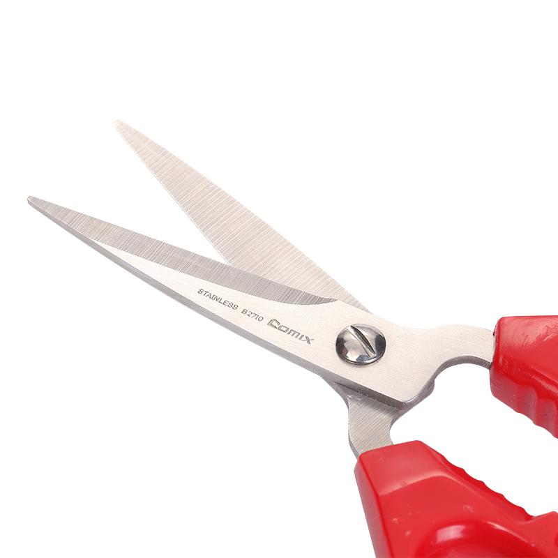 齐心 B2710 小号大手柄剪刀 146mm 红高清大图