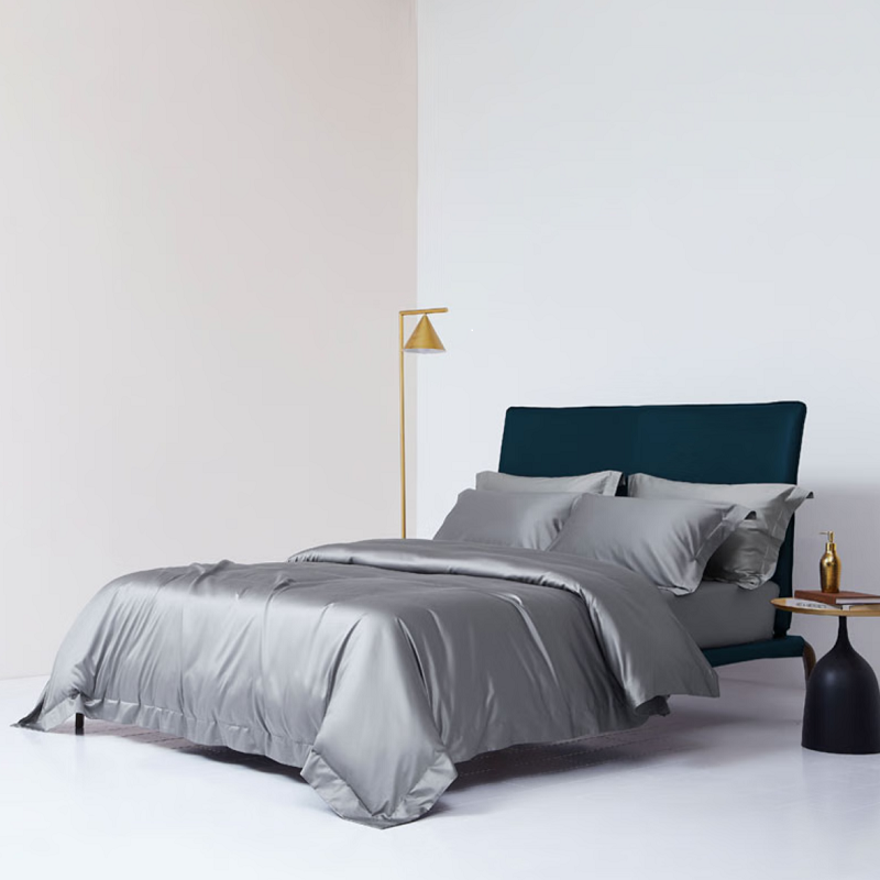 洛菲源 灰色贡缎四件套 床单210*280 被套200*250 枕套60*90*2条 套