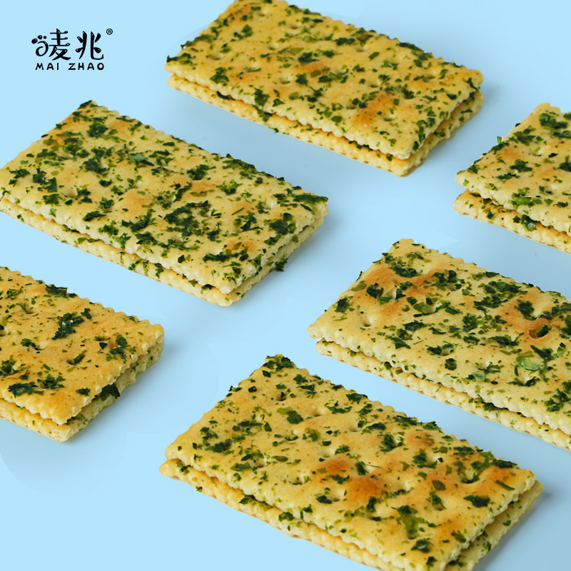 唛兆海苔苏打饼干散装咸味饼干办公零食代餐点心 无添加蔗糖高清大图