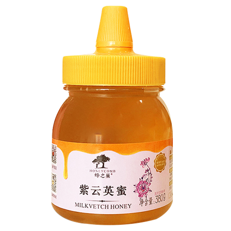 蜂之巢紫云英蜜380g防漏尖嘴瓶装蜂蜜淳正原生农家自产土蜂蜜新鲜蜂蜜