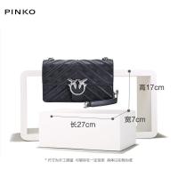[直营]品高(PINKO) LOVE BIRDS 印花条纹牛皮搭扣手袋 女士链条包单肩包斜挎包 女包 欧美时尚