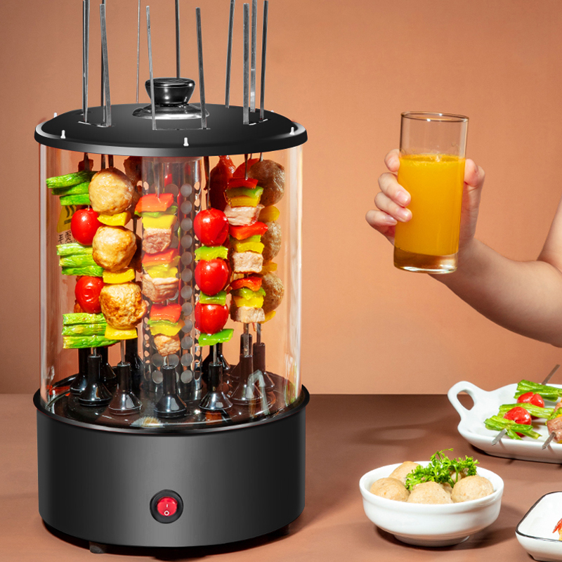 电烤炉时光旧巷烤肉串机家用自动旋转室内小型烧烤羊肉烤串机黑色基础