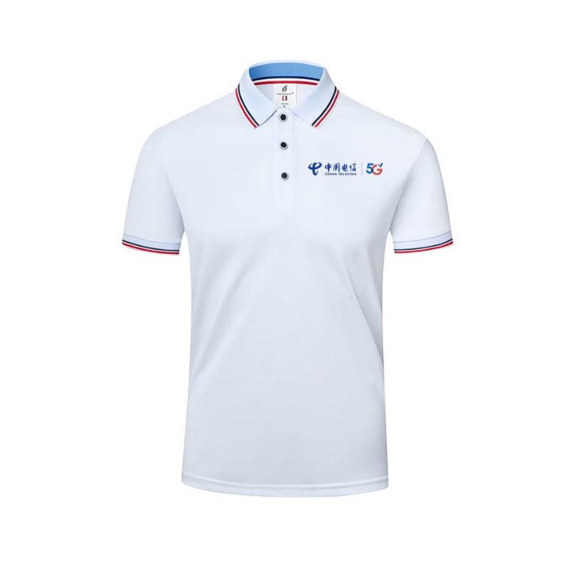 Soft Bloom纯棉文化团服POLO衫广告衫 双拼白红