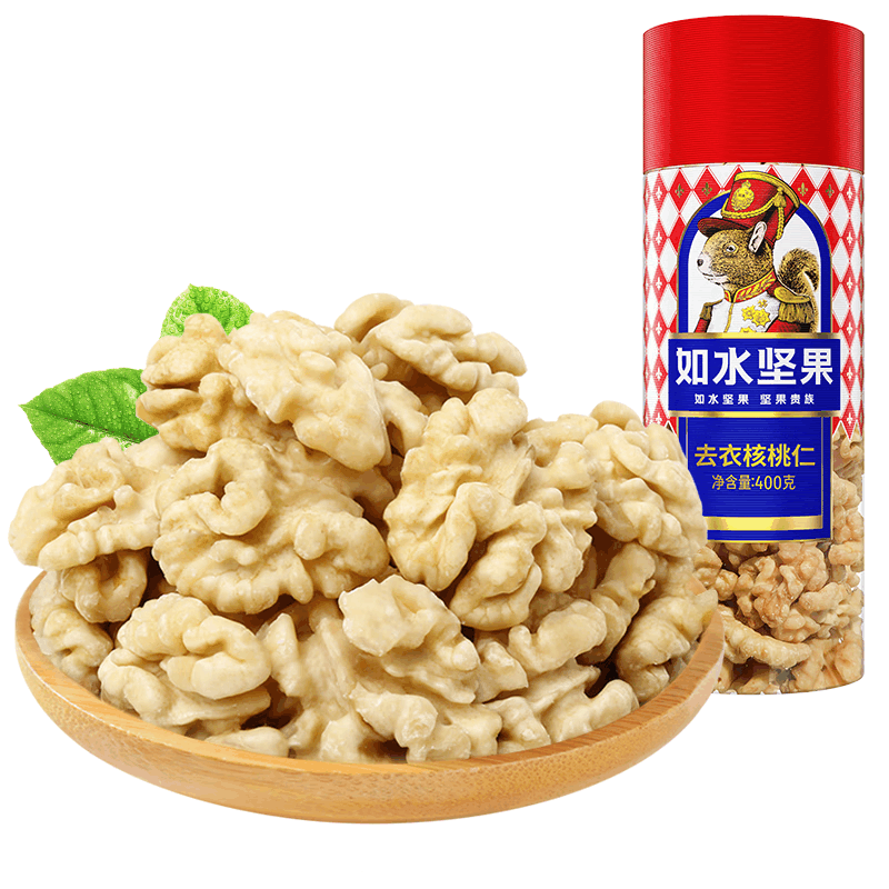 如水坚果果干休闲零食 如水去衣核桃仁400g图片