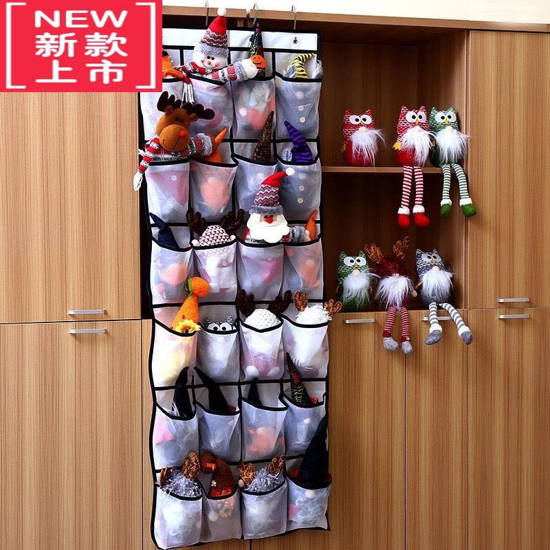 可莉允整理收纳袋24格多层无纺布杂物鞋内衣毛绒玩具免打孔挂墙门后挂袋图片