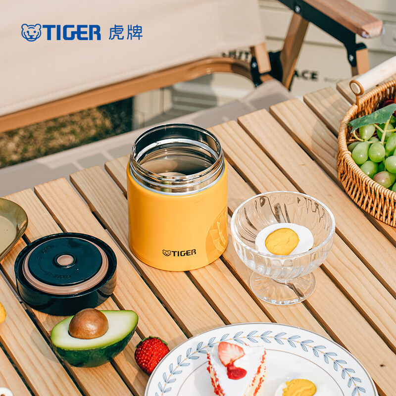 虎牌(TIGER)双层不锈钢真空便携保温焖烧杯MCJ-K50C-YE孟加拉虎500ML高清大图