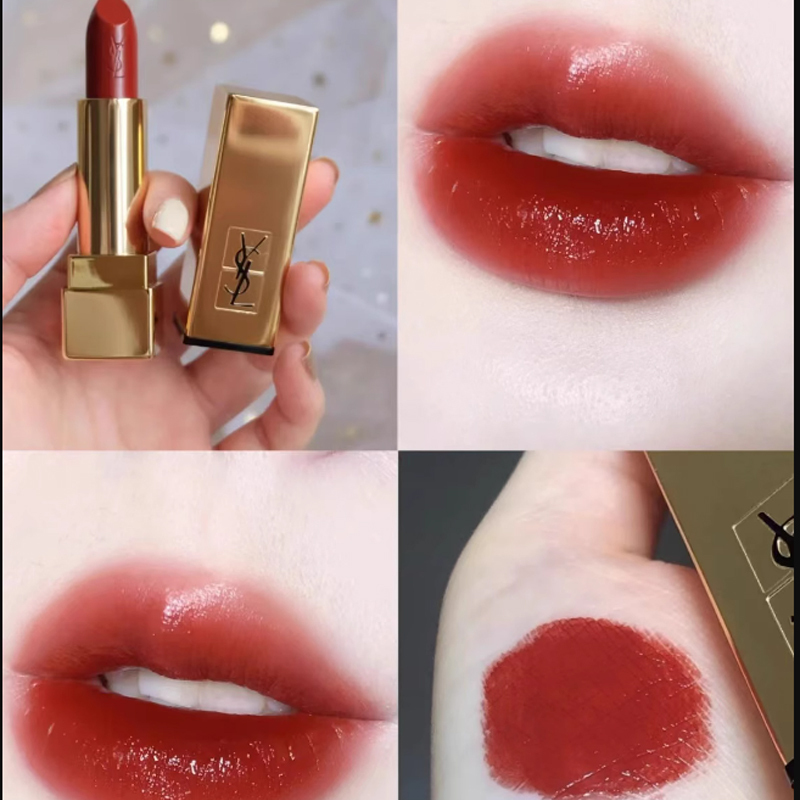 ysl圣罗兰方管纯口红1966暖棕红13g
