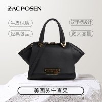 Zac Posen 扎克·珀森 Eartha Iconic系列女士小号牛皮耳朵包双手把手提斜挎包裸色淡金扣