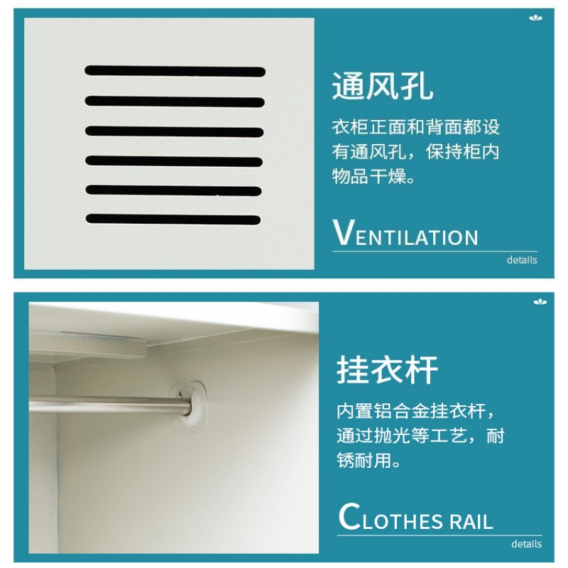 戴劲 内务柜更衣柜储物柜带抽屉挂衣柜物品收纳柜 内务柜A款高清大图