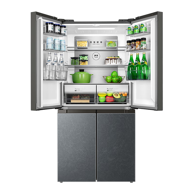 美的(midea)BCD-480WSGPZM(E) 480L十字门一级智能变频风冷无霜大容量冰箱墨兰灰-观澜