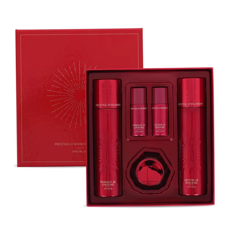 [正品行货]its skin/ 伊思 红参套盒晶钻红参蜗牛水乳带面霜水乳补水