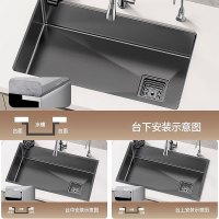 SEREN HOME 水槽大单槽洗菜盆单槽不锈钢抗污纳米手工厨房洗碗槽洗菜池台下