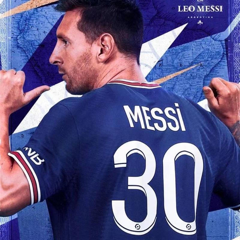 2122巴黎圣日耳曼球衣主场30号梅西内马尔拉莫斯球衣足球服套装男