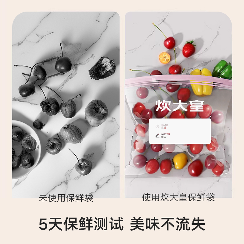 保鲜袋食品级家用密封袋子冰箱专用带封口塑自封袋厨房分装高清大图