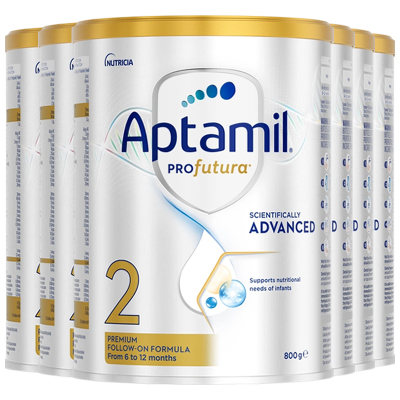 【6罐装】Aptamil澳洲原装进口爱他美白金版2段6-12个月婴儿配方奶粉800g