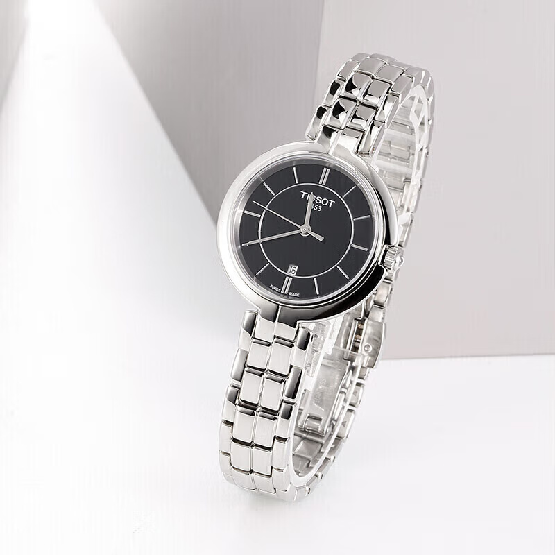 [全国联保]tissot天梭瑞士手表 弗拉明戈系列 钢带优雅简约贝母表盘