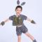 小白兔动物演出服装 幼儿粉兔舞蹈表演服装 儿童小兔子卡通造型服 白色 短款发卡 100