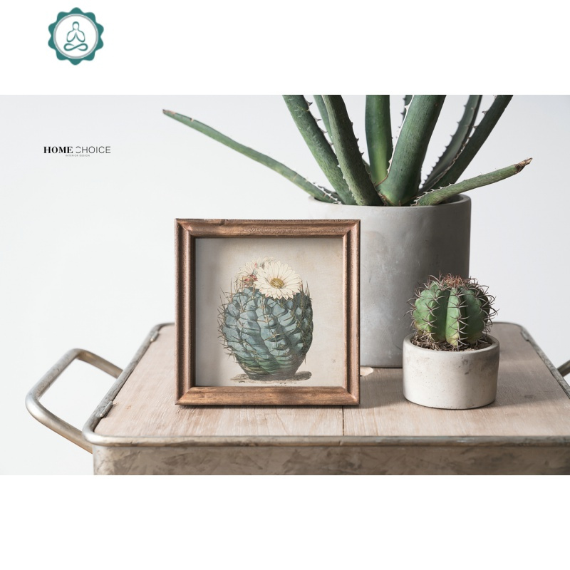 润家家居美式复古风实木小相框画装饰摆件简约 相片架