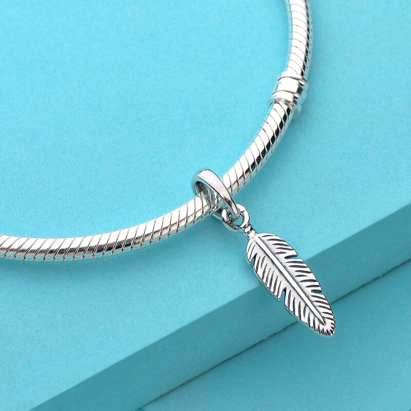 pandora潘多拉神圣羽毛925银项链吊坠锁骨项坠397216