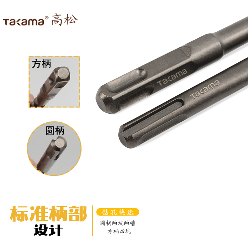 高松方柄电锤钻头方四坑电锤钻头（适用于东成等方柄系列电锤）φ6*150mm906006 1根高清大图