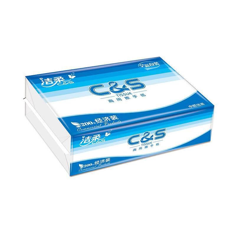 洁柔(C&S) JC005-20A 225*222mm单层200张/包 20包/箱 箱 擦手纸