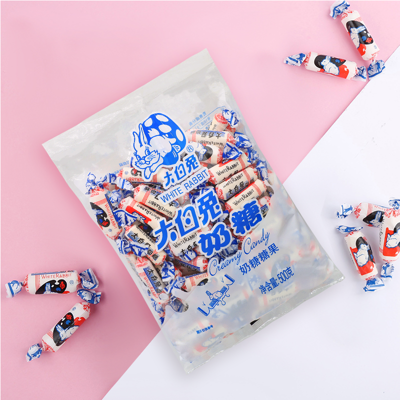 大白兔(WHITE RABBIT) 大白兔奶糖500g袋装原味牛奶糖婚庆糖果万圣节礼物中华老字号