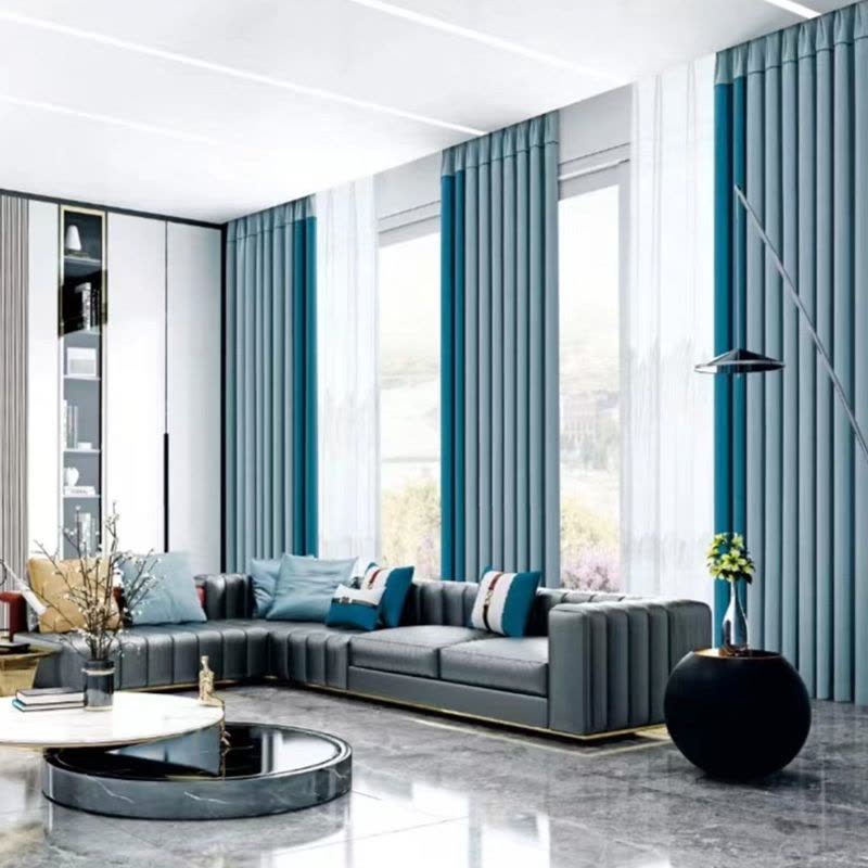 瀚隔 云朵麻窗帘北欧简约现代窗帘飘窗客厅轻奢卧室窗帘1.5*2.7m挂钩帘图片