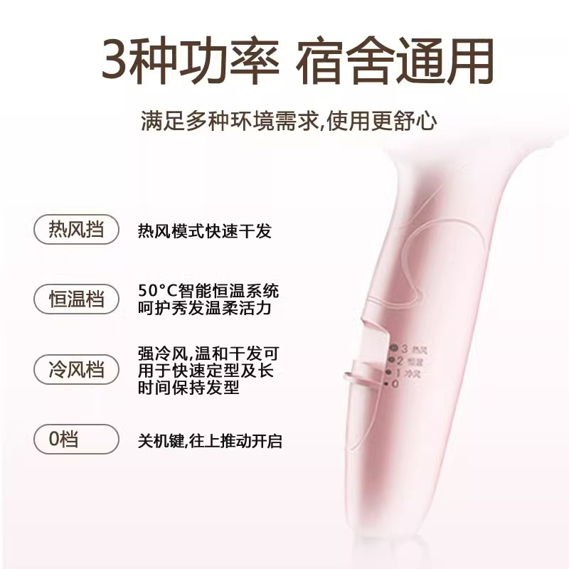松下(Panasonic)电吹风机大功率 家用低噪音高速大风力速干送礼物折叠便携负离子吹发护发电吹风筒EH-WNE2H