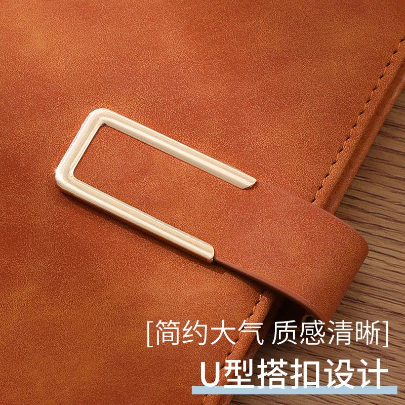 [补贴10%]A5笔记本子B5加厚记事软皮商务简约ins风学生会议记录批发考研日记超厚皮面工作新款带扣皮质记事本商务人士图片